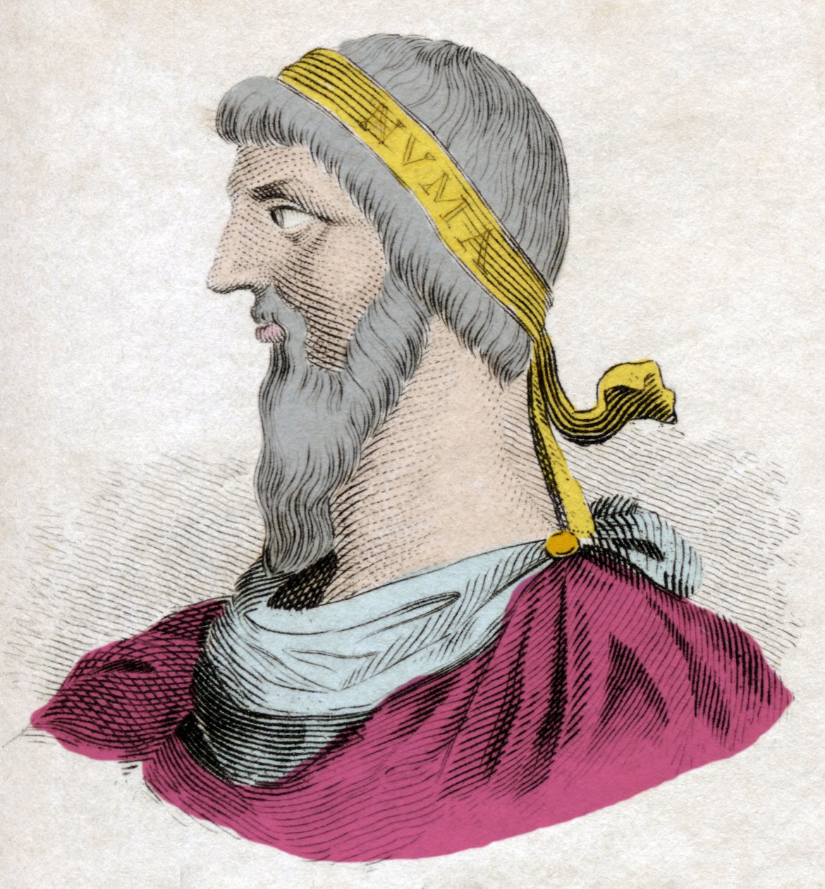 Numa Pompiliuksen, Rooman toisen legendaarisen kuninkaan, muotokuva. tekijältä Unknown artist