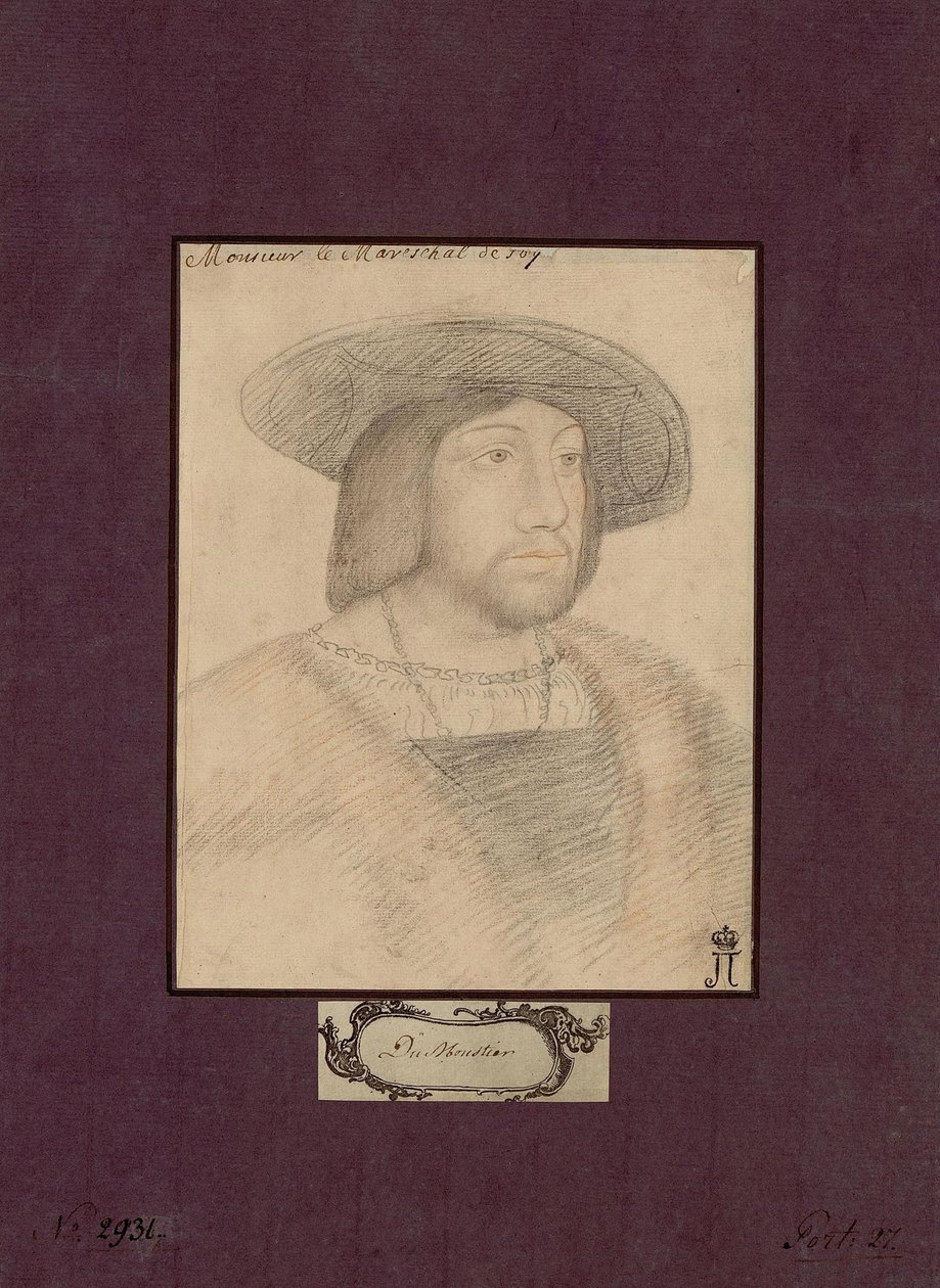 Odet de Foixin muotokuva, vicomte de Lautrec (1485-1528), joka tunnetaan nimellä Marsalkka de Lautrec – Anonymous. Värikynät paperille, koko: 22,5x17,2, n. 1546, Valtion Eremitaaši, Pietari tekijältä Unknown artist