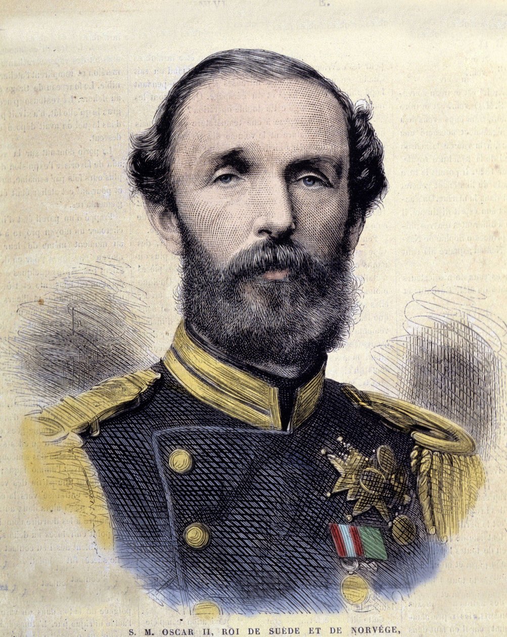 Ruotsin ja Norjan kuninkaan Oscar II:n (1829-1907) muotokuva. tekijältä Unknown artist