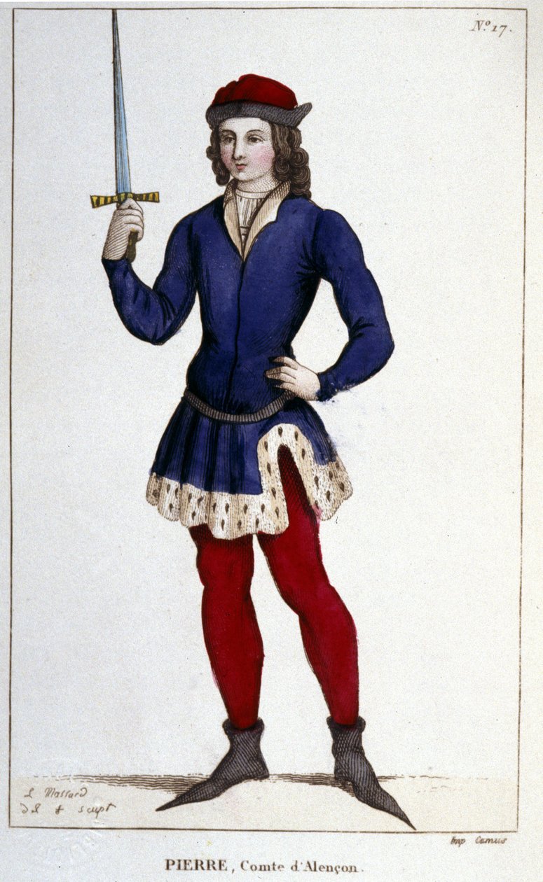 Alençonin kreivin Pierren muotokuva (1251 - 1284), kaiverrus vuodelta 1830. tekijältä Unknown artist