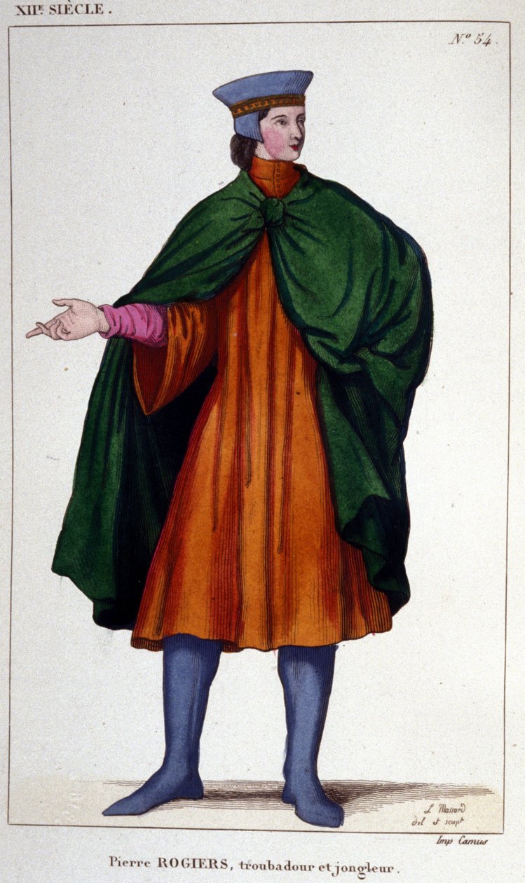 Muotokuva Pierre Rogiersista, 1100-luvun trubaduurista ja jonglööristä. tekijältä Unknown artist