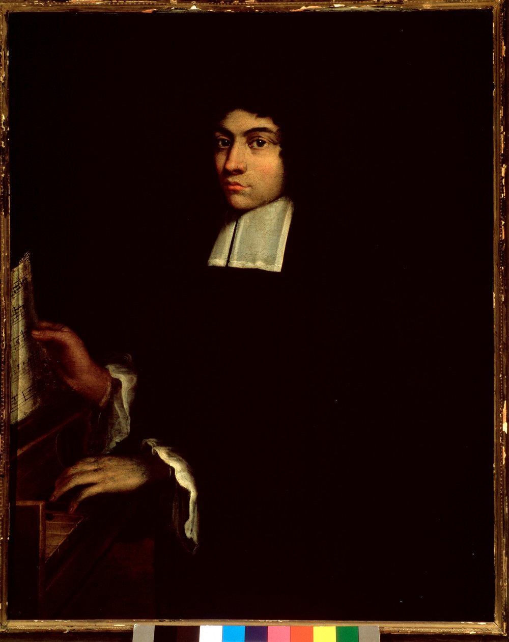 Pietro degli Antonin (n. 1648-1720) italialaisen säveltäjän muotokuva Anonyymi maalaus. 1700-luvun Bologna Civic Bibliographic Museum tekijältä Unknown artist