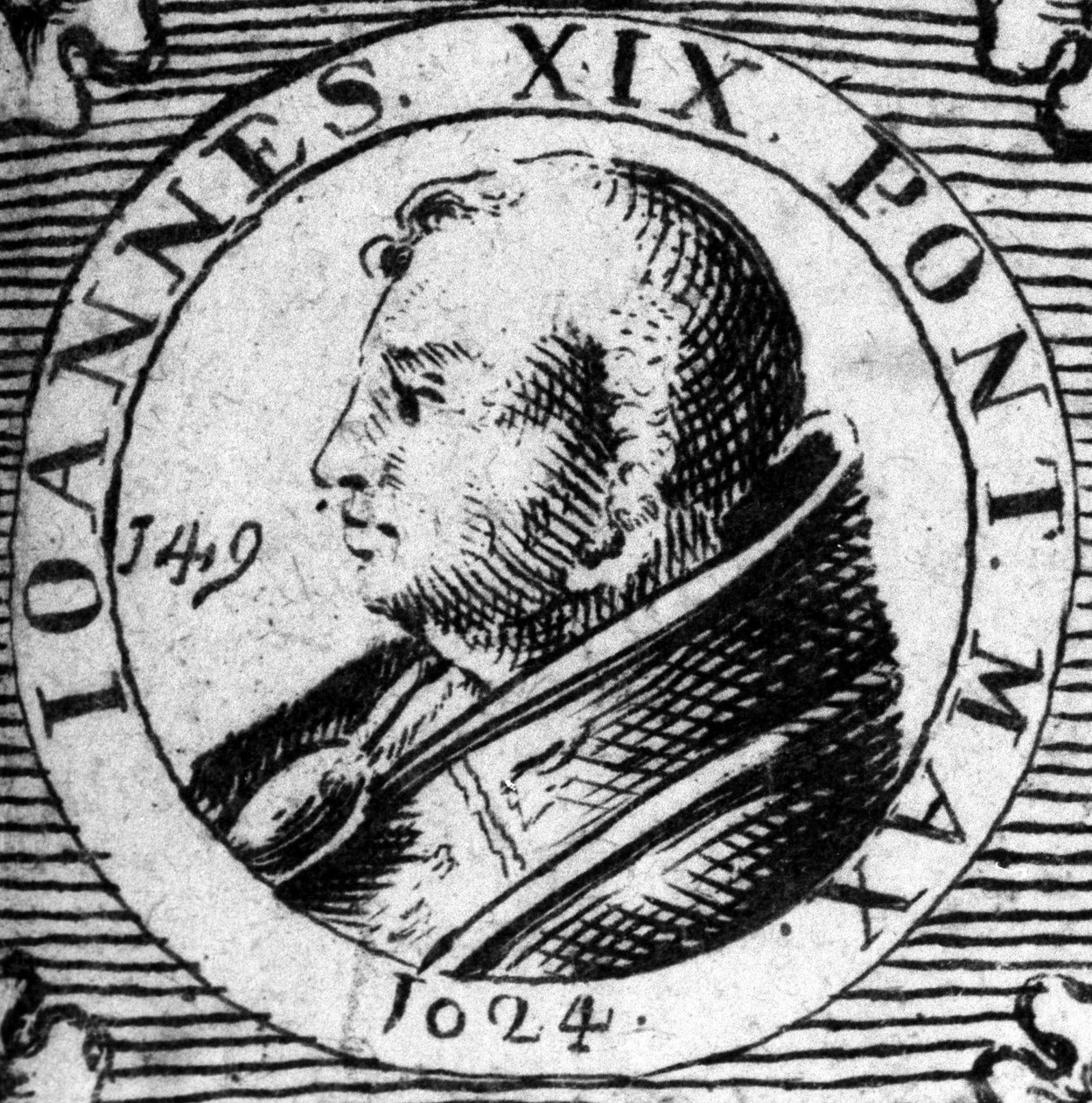 Paavi Johannes XIX:n (1024-1032) muotokuva. tekijältä Unknown artist