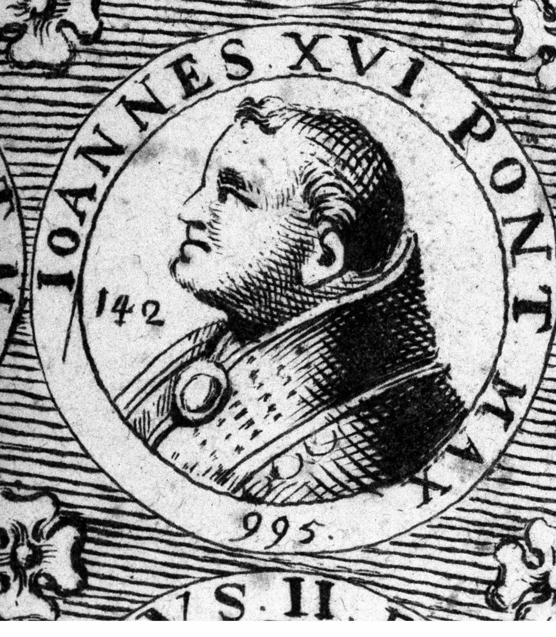 Paavi Johannes XVI:n (Johannes Philagatus) (kuollut 1013) muotokuva. tekijältä Unknown artist