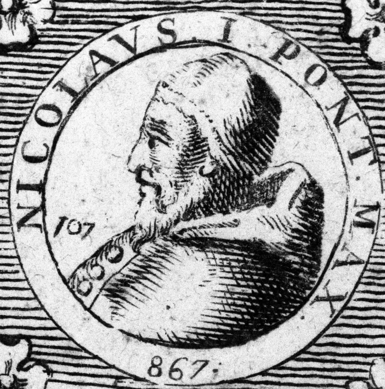 Paavi Pyhän Nikolai I Suuren (858-867) muotokuva. tekijältä Unknown artist