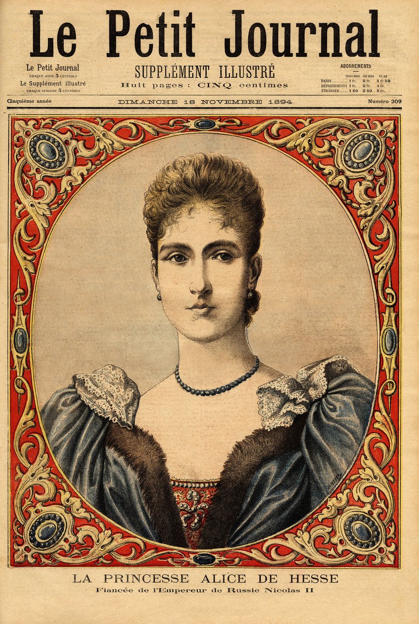 Hessenin prinsessa Alixin muotokuva (tai Hessen Darmstadtin Alexandra tekijältä Unknown artist