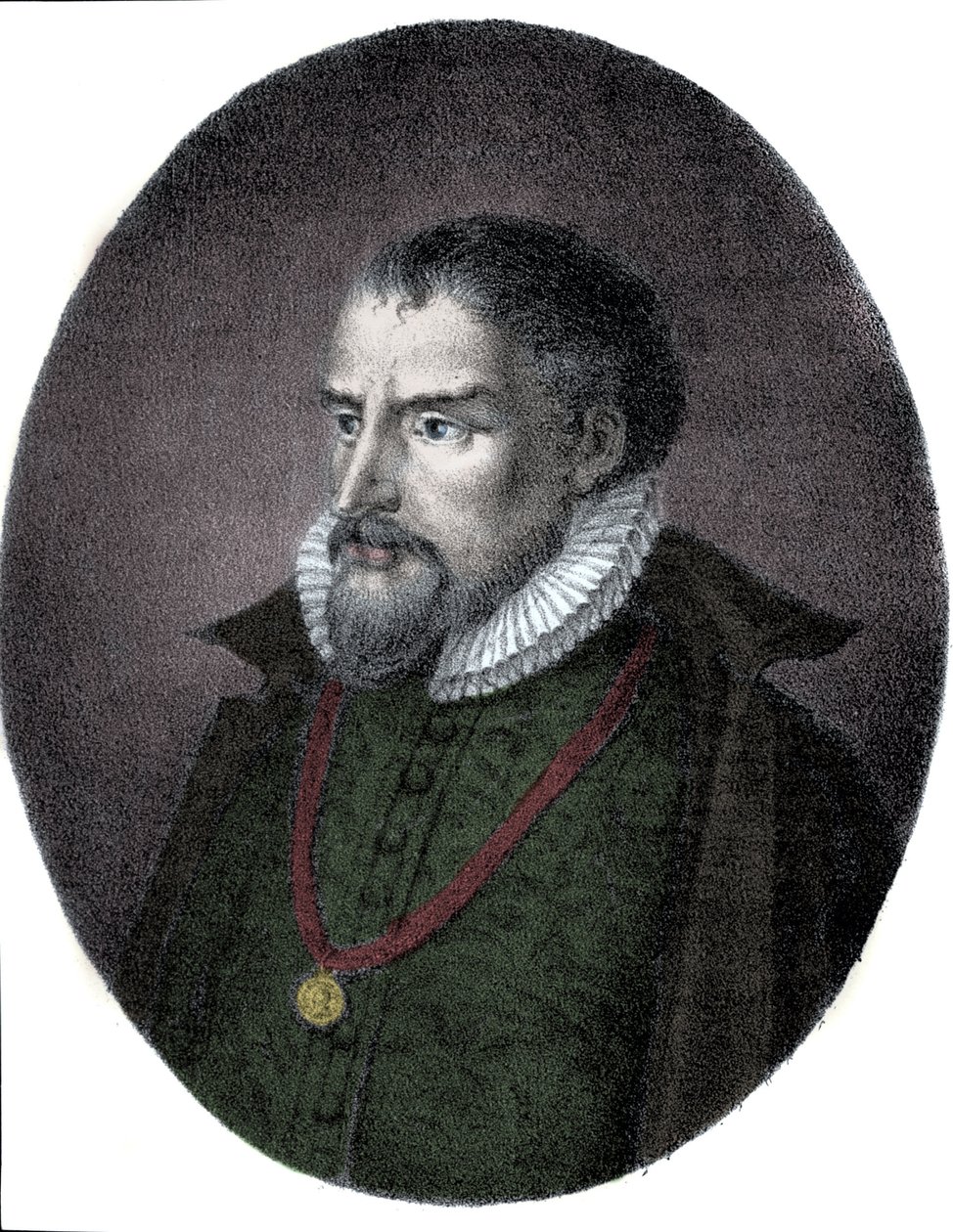Muotokuva Roland de Lassuksesta (Orlandus tai Orlando de Lassus, noin 1531-1594), ranskalais-flaamilainen säveltäjä. tekijältä Unknown artist