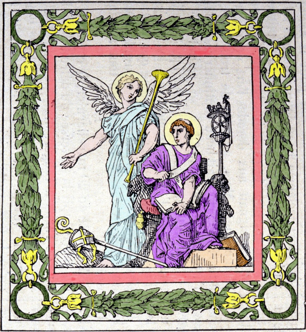Muotokuva Saint Gregorysta Toursin piispasta (538 - 594), joka kirjoittaa Ranskan historiaa. tekijältä Unknown artist