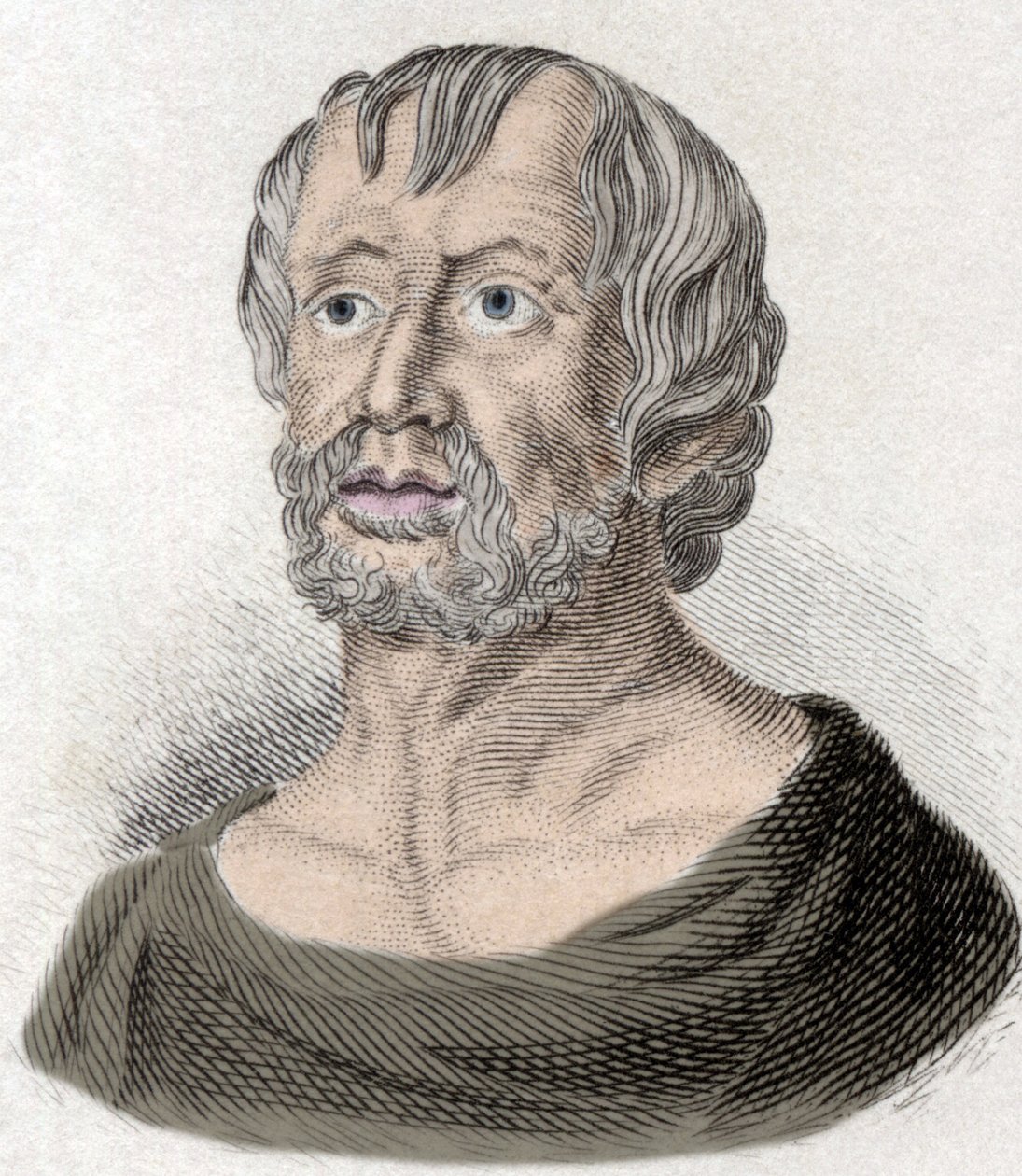 Muotokuva Lucius Annaeus Senecasta (4 eKr.-65 jKr. JC), stoilaisen koulukunnan filosofista, näytelmäkirjailijasta ja roomalaisesta valtiomiehestä. tekijältä Unknown artist