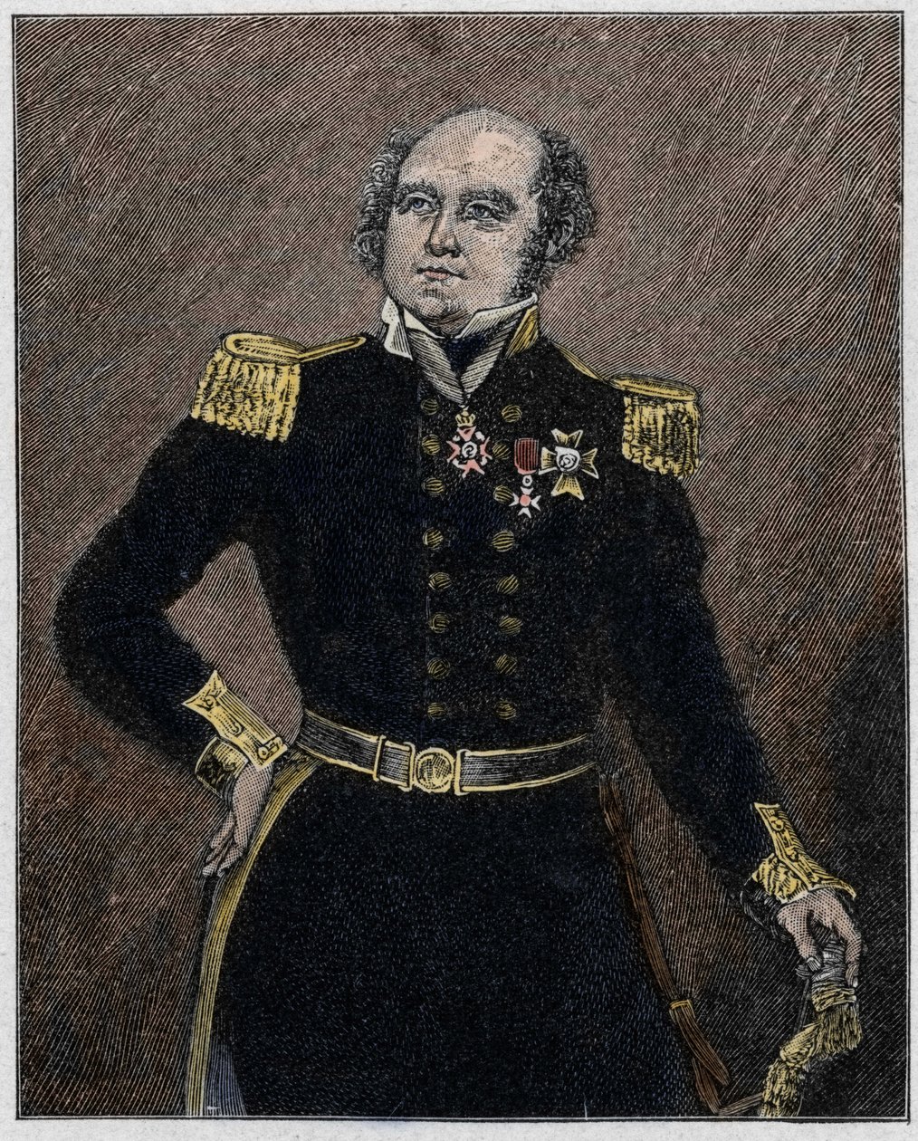 Sir John Franklinin (1786-1847) laivaston upseerin ja brittiläisen tutkimusmatkailijan muotokuva. tekijältä Unknown artist