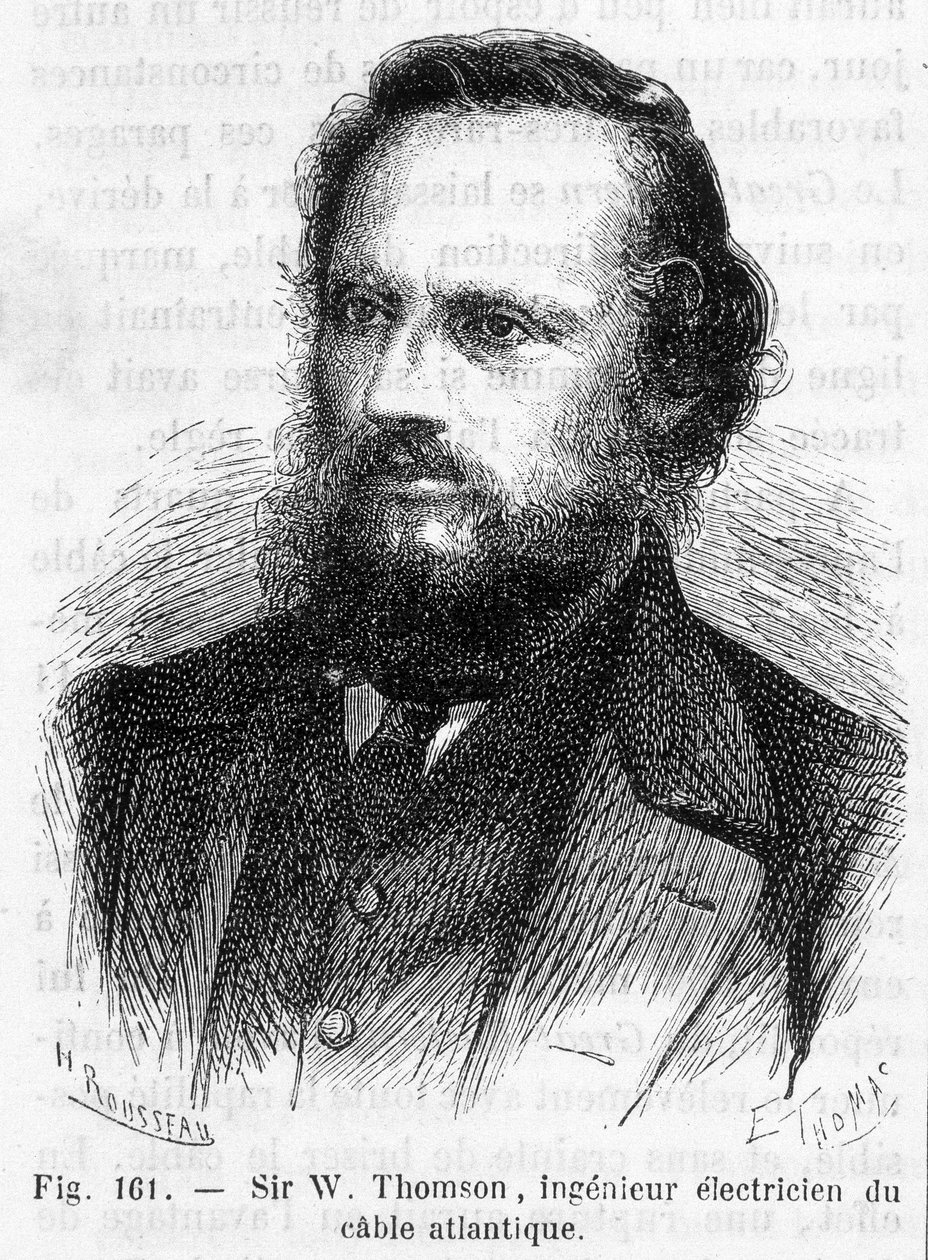 Muotokuva Sir William Thomsonista, Lord Kelvinistä (1824-1907) - Louis Figuierin teoksessa "Tieteen ihmeet" tekijältä Unknown artist