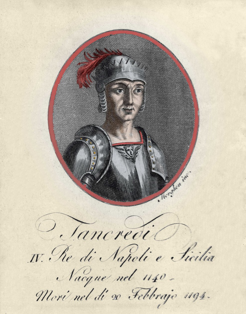 Muotokuva Tancredi de Leccestä (Tancredi), Sisilian ja Napolin kuningas (1140-1194). tekijältä Unknown artist