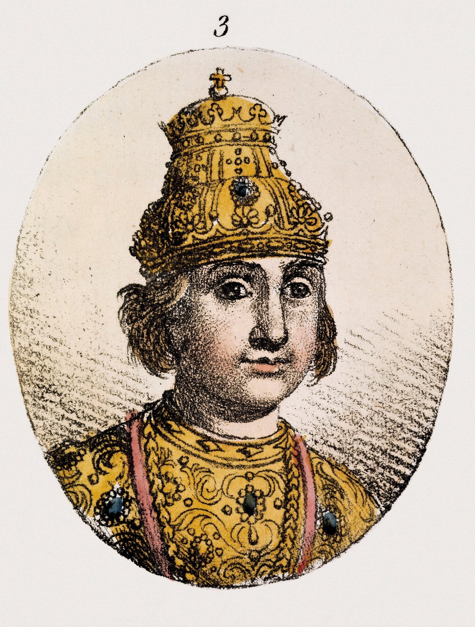 Theodore Fjodor II Borisovich Godunovin muotokuva (värikaiverrus) tekijältä Unknown artist