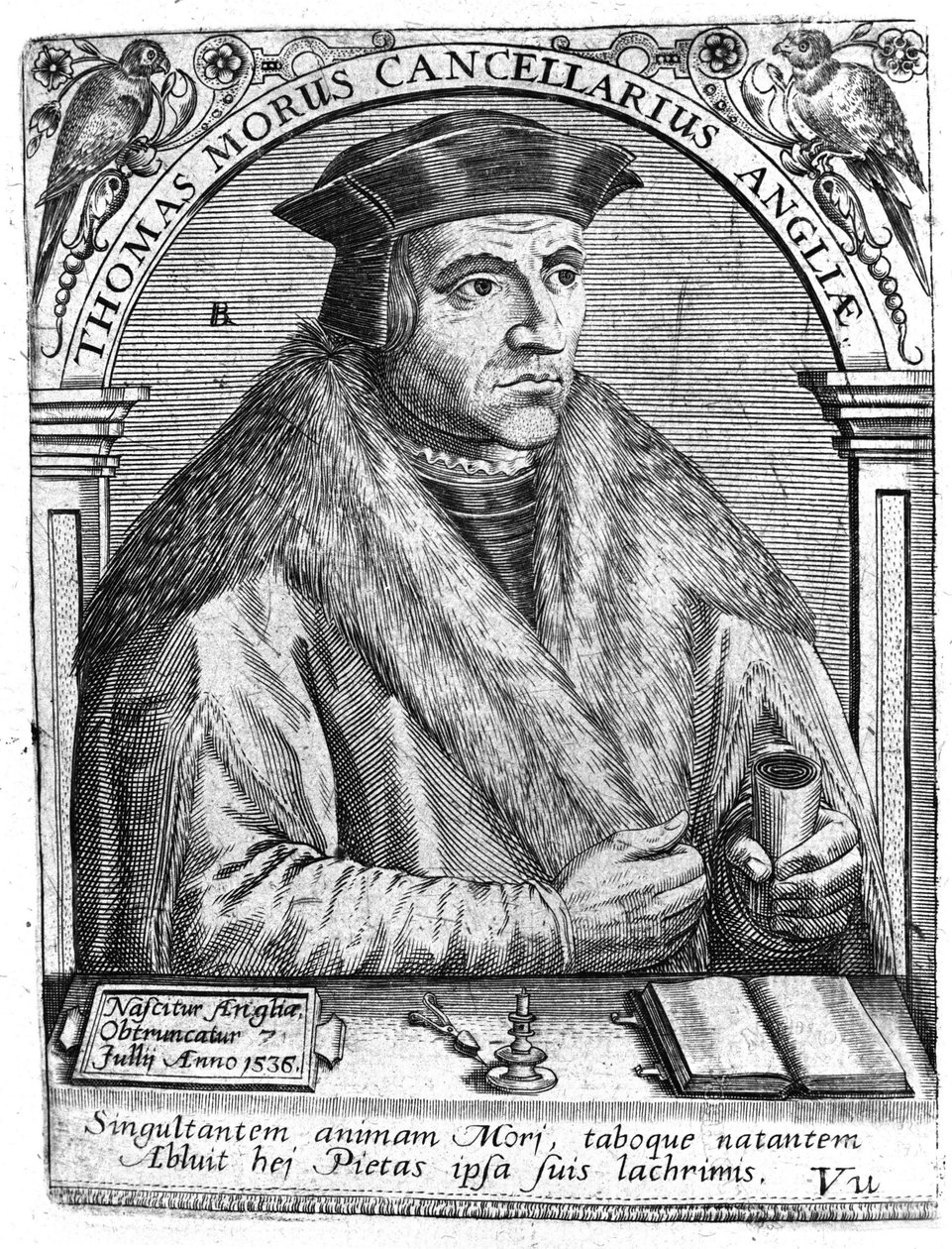 Thomas Moren (1478 - 1538), englantilaisen poliitikon ja humanistin muotokuva. tekijältä Unknown artist