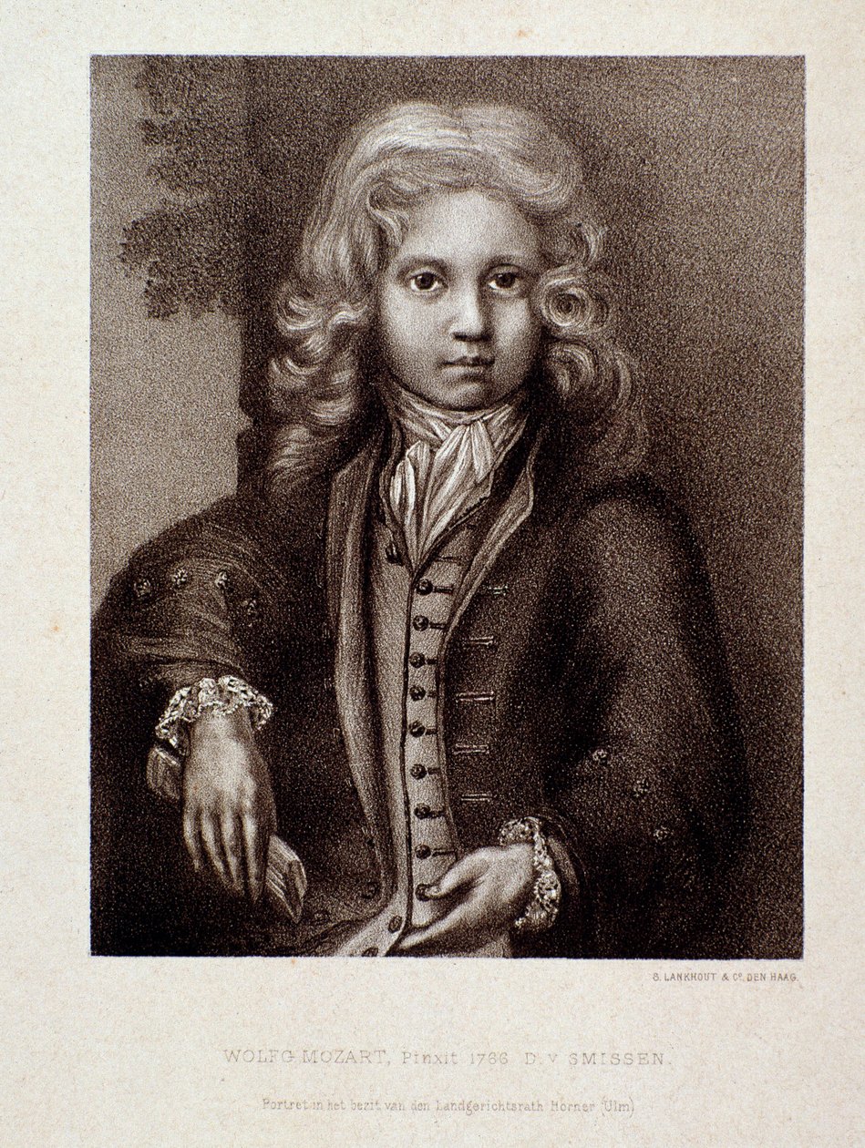 Muotokuva Wolfgang Amadeus Mozartista lapsena (kaiverrus) tekijältä Unknown artist