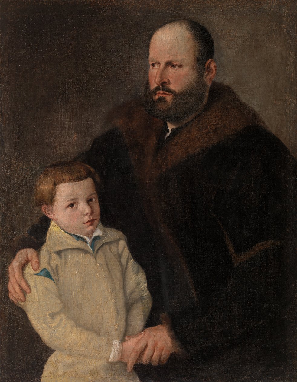 Muotokuva herrasmiehestä ja pojasta tekijältä Unknown artist