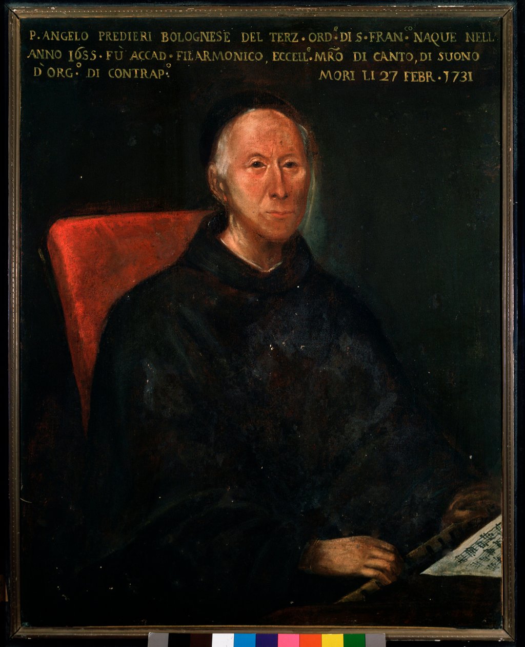 Isän Angelo Tommaso Predierin (1655-1731) muotokuva, italialainen säveltäjä ja opettaja Anonymous maalaus. 1700-luvun Bologna, civico museo musicale tekijältä Unknown artist