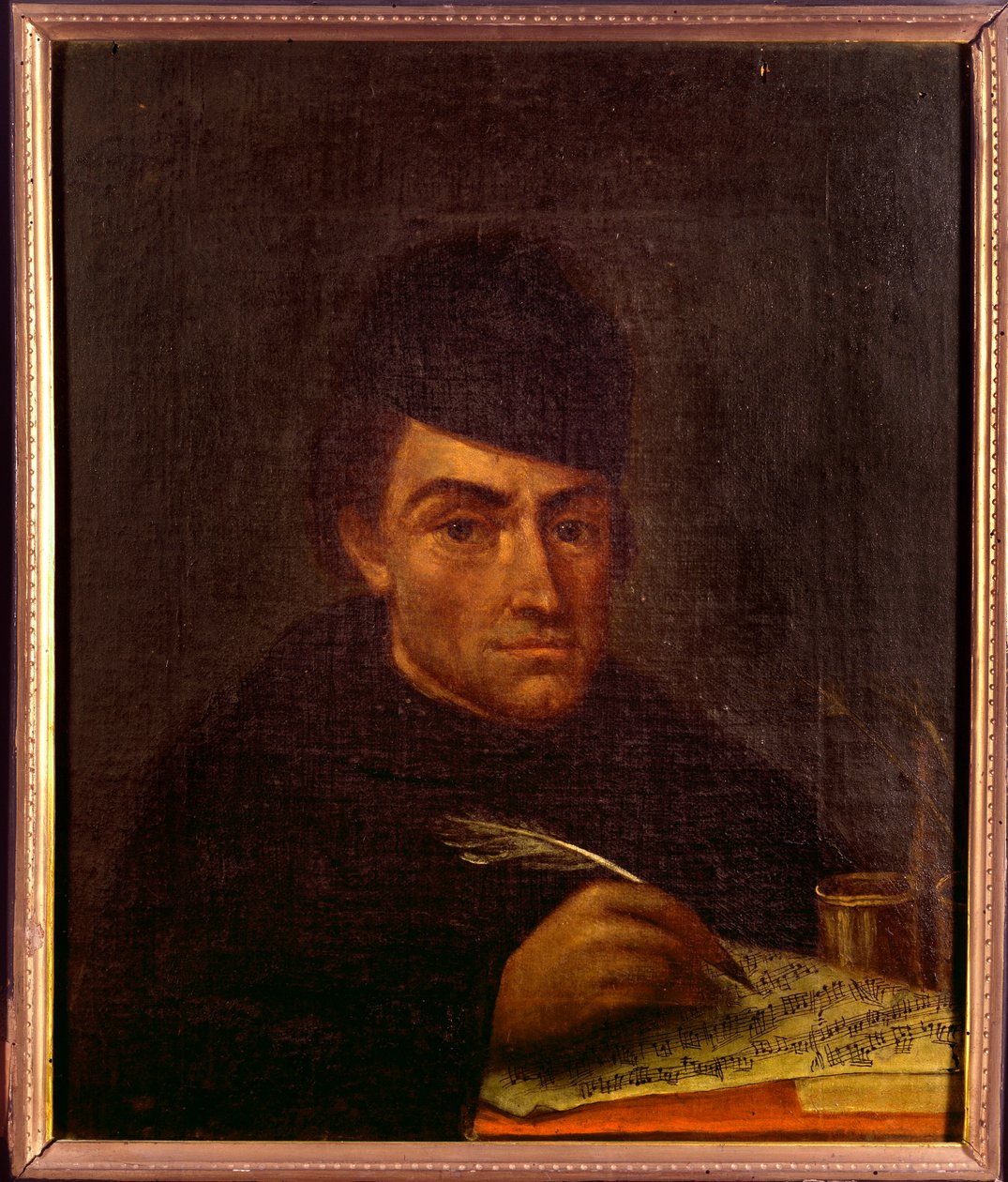 Muotokuva isästä Francesco Antonio Calegari, italialainen barokkimusiikkiteoreetikko, säveltäjä ja pappi (maalaus tekijältä Unknown artist