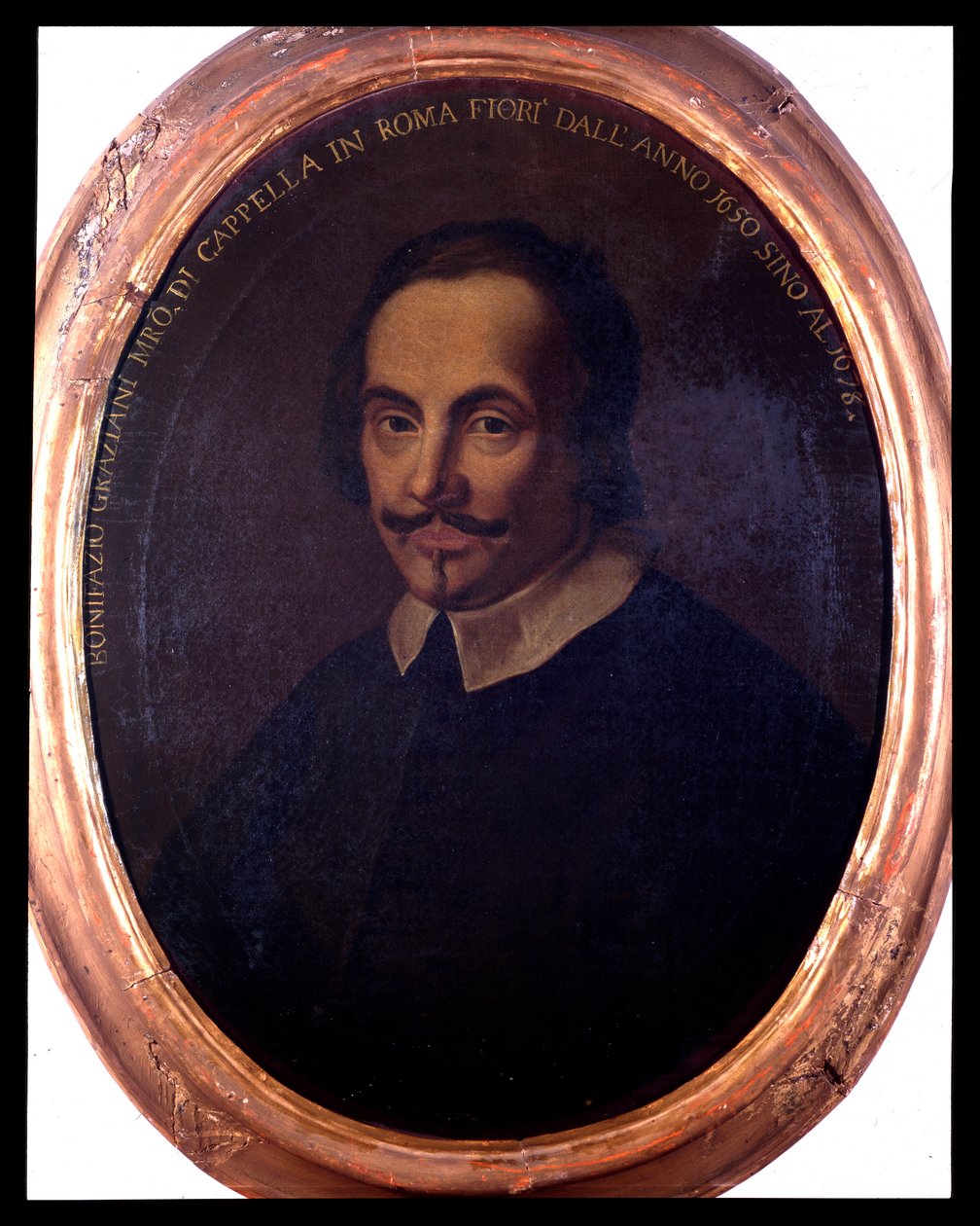 Muotokuva italialaisesta säveltäjästä Bonifazio Grazianista (1604 / 1605-1664) Anonyymi maalaus. 1700-luvulla. Bologna, Civic Museum Bibliografinen museo tekijältä Unknown artist