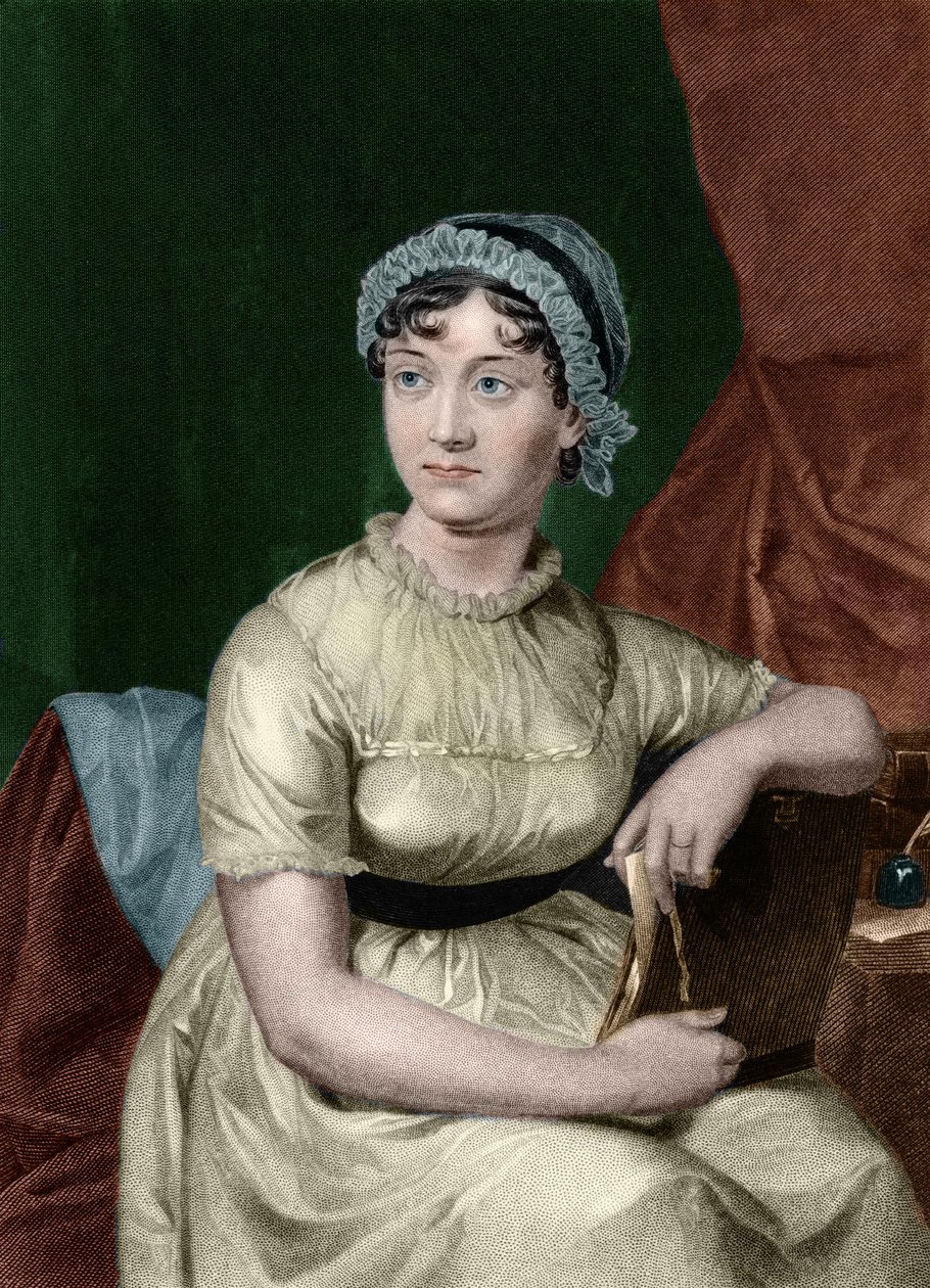 Muotokuva englantilaisesta kirjailijasta Jane Austenista (1775-1817) Kaiverrus kirjasta "Portrait gallery of eminent men and women of Europe and America", jonka on kirjoittanut elämäkerran Evert Augustus Duyckinck (1816-1878). 1893, voi. 1 tekijältä Unknown artist