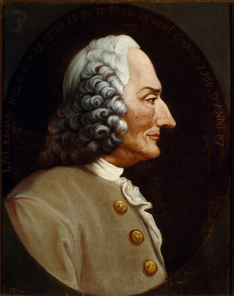 Muotokuva ranskalaisesta säveltäjästä Jean Philippe (Jean-Philippe) Rameau (1683-1764) Anonyymi maalaus 1700-luvulta. Bologna Civico Museo Bibliografico Musical tekijältä Unknown artist