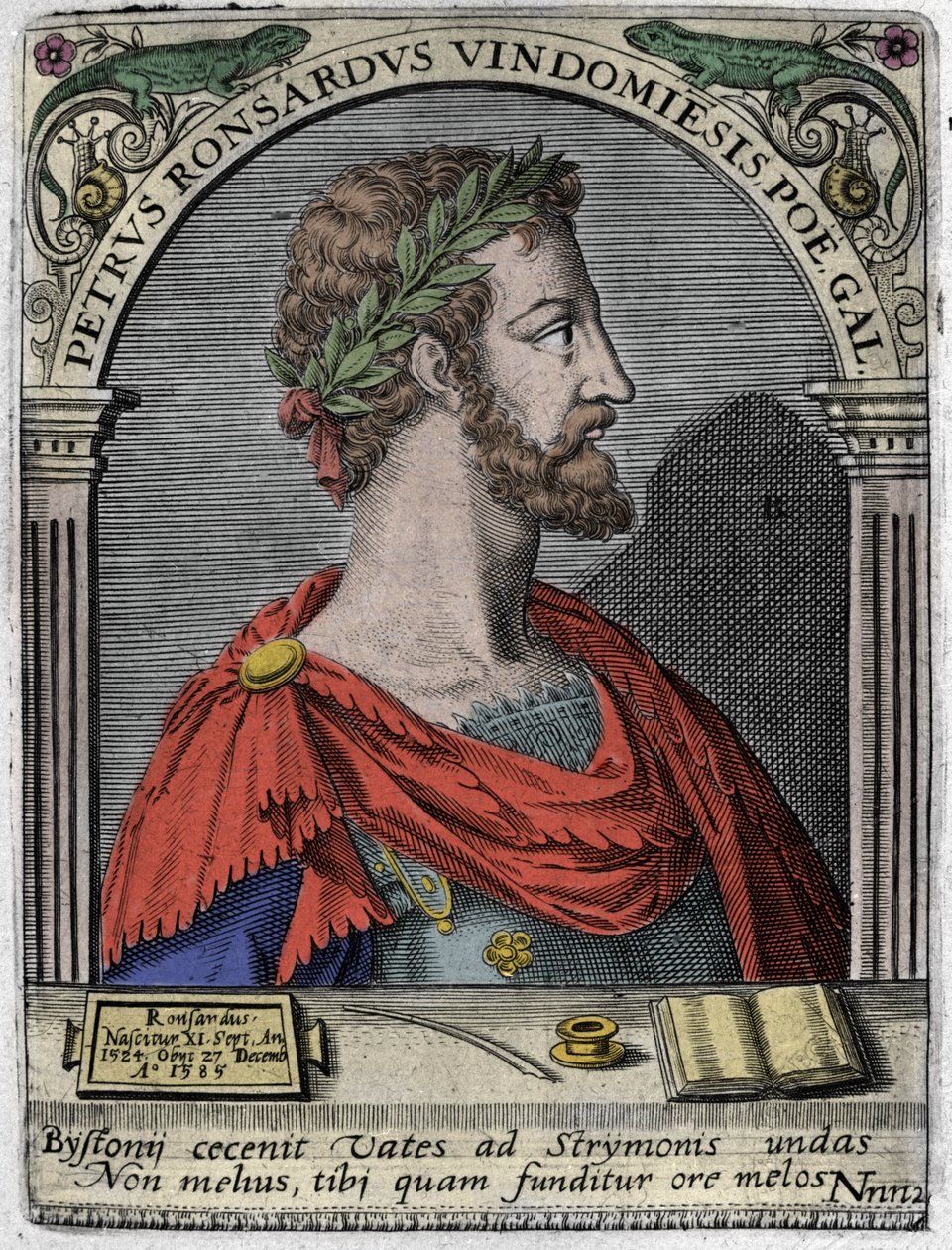 Ranskalaisen runoilijan Pierre de Ronsardin (1524-1585) muotokuva. tekijältä Unknown artist