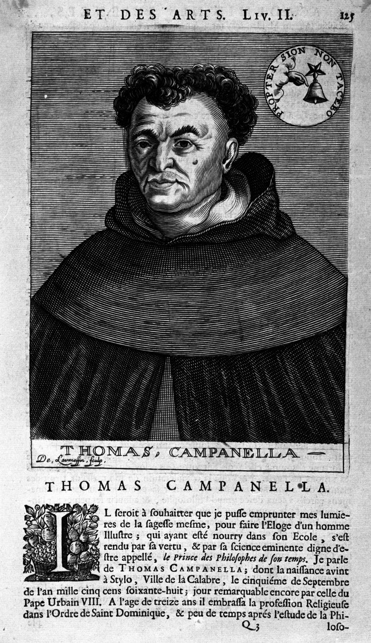 Muotokuva italialaisesta filosofista Tommaso Campanellasta (1568-1639). tuntematon alkuperä 1600-luvulta tekijältä Unknown artist
