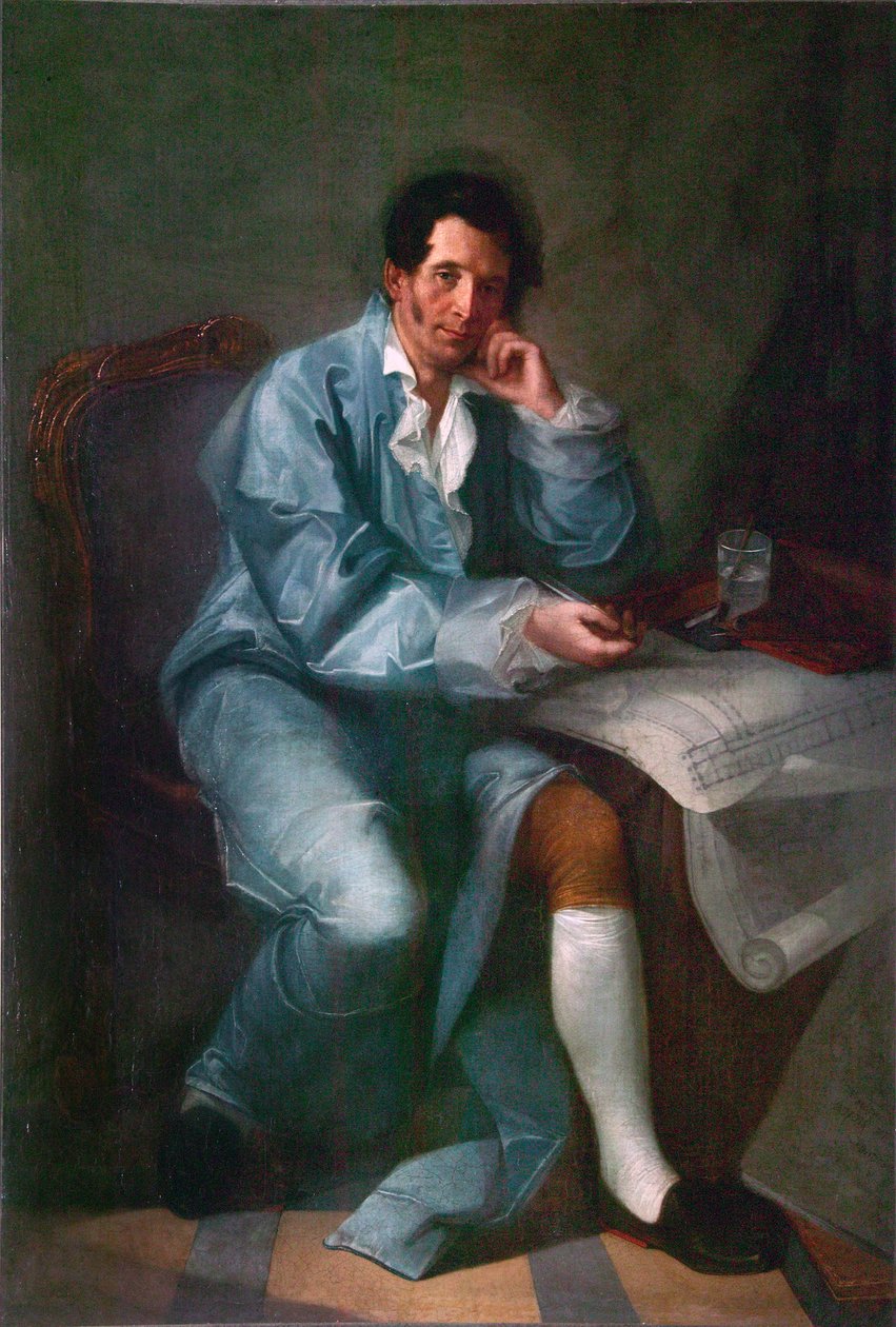 Arkkitehti Jean-Baptiste (Jean Baptiste) Vallin de la Mothe (1729-1800) muotokuva anonyymin kuva - Museum of Fine Arts Academy, Pietari tekijältä Unknown artist