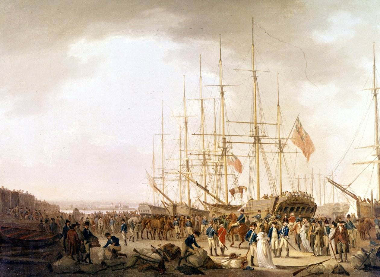 Portsmouth, astumassa brittijoukkoon tekijältä Unknown artist