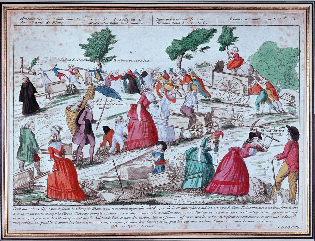 Valmistelu Champs de Marsilla 14. heinäkuuta - kaiverrus tekijältä Unknown artist