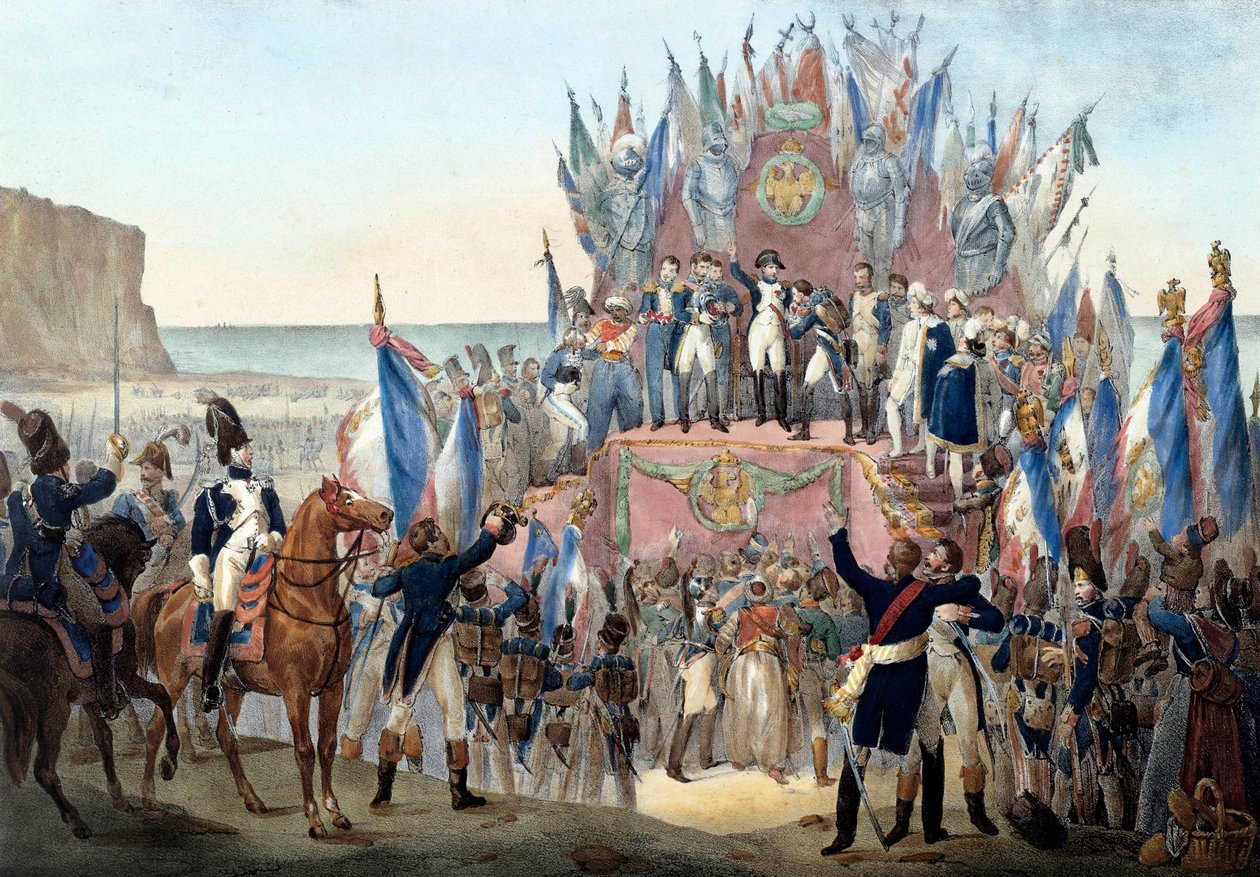 Napoleon Bonaparten kunnialegioonan esittely Terlincthum-laaksossa Boulognessa (16. elokuuta 1804) Kaiverrus - Paris, musee de l