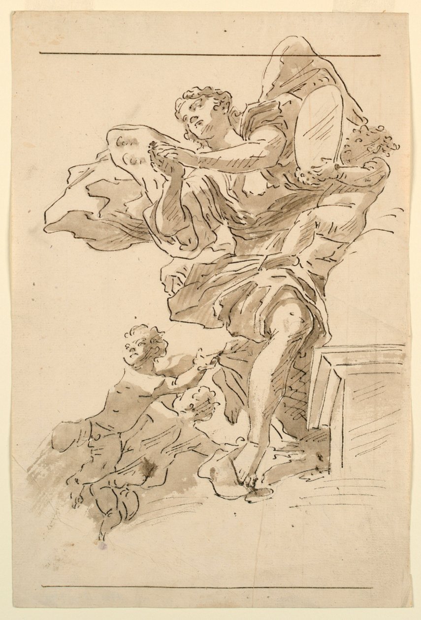 Putti ja siivekäs figuuri tekijältä Unknown artist
