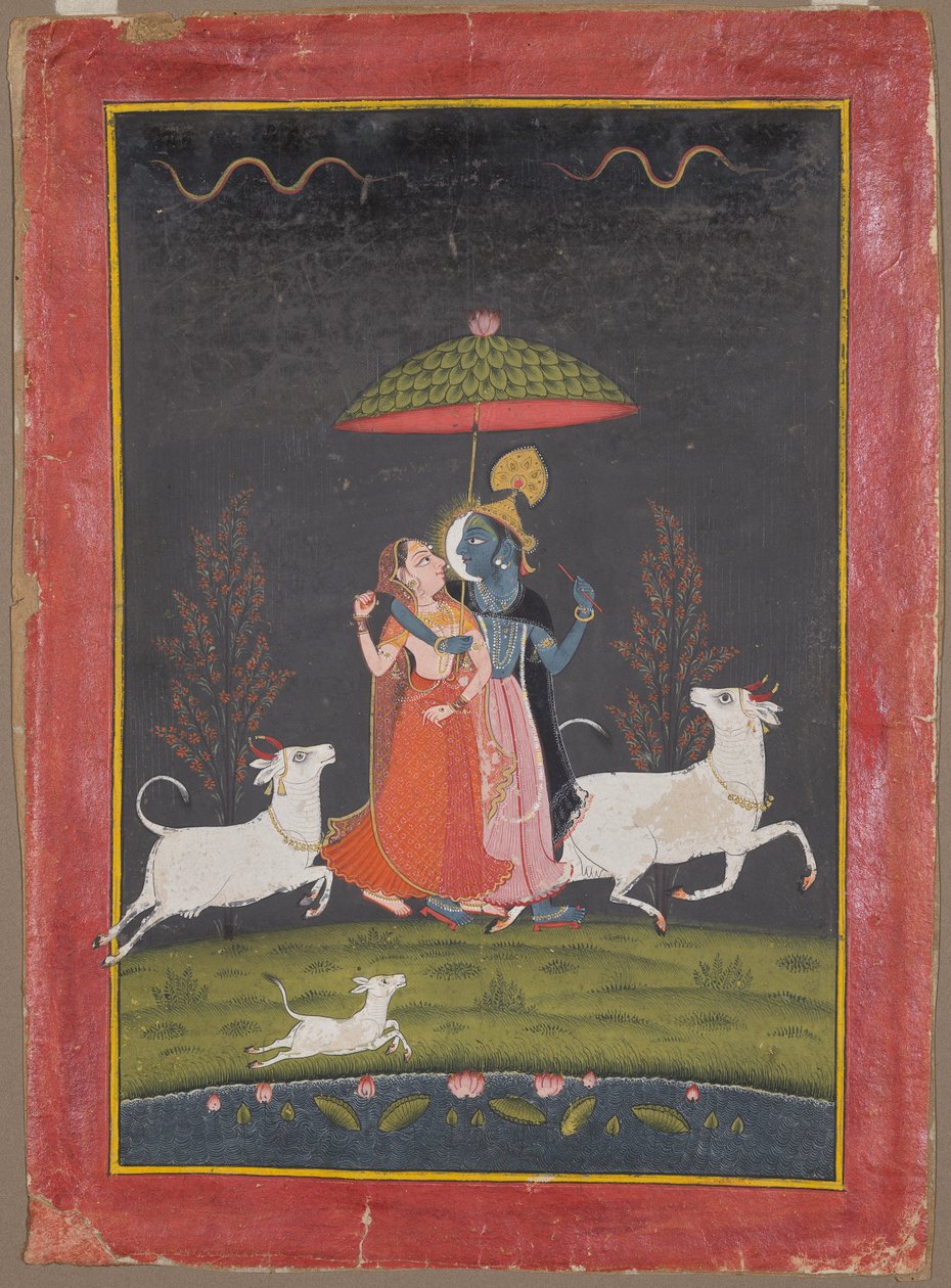 Radha ja Krishna sateessa tekijältä Unknown artist