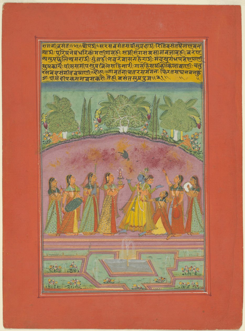 Ragini Vasanta, sivu Jaipur Ragamala-sarjasta tekijältä Unknown artist