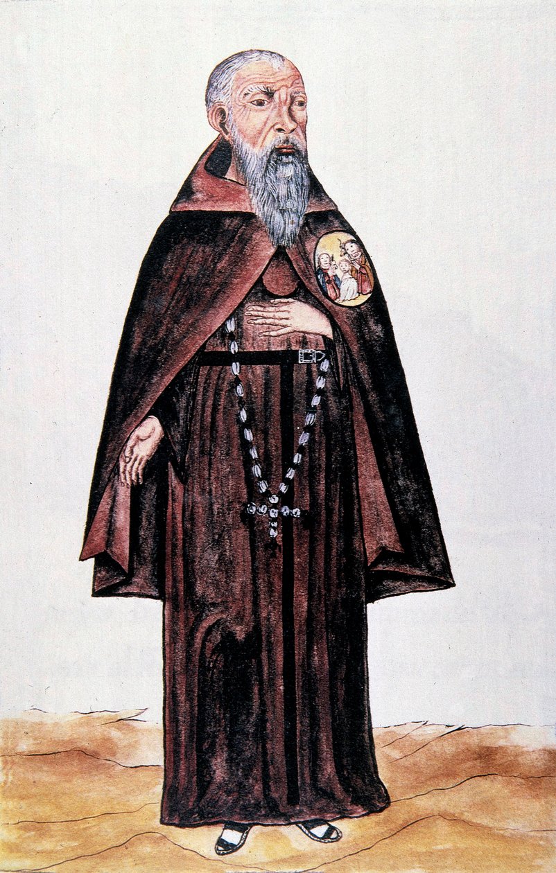 Baltazar Martinez Companionin ja Bujandan, Trujillon piispan (1782-1785) esitys fransiskaanien veljeskunnan munkista, "Trujillo del Peru" tai "Codex Martinez Companion" tekijältä Unknown artist