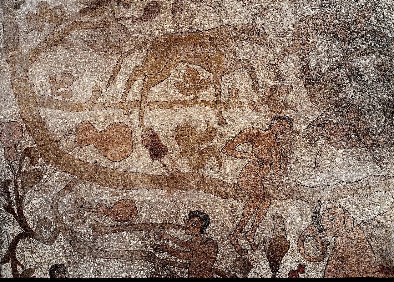 Kuvaus kuvitteellisesta Intian eläimistöstä, joka symboloi Aleksanteri Suuren hyökkäyksiä tekijältä Unknown artist