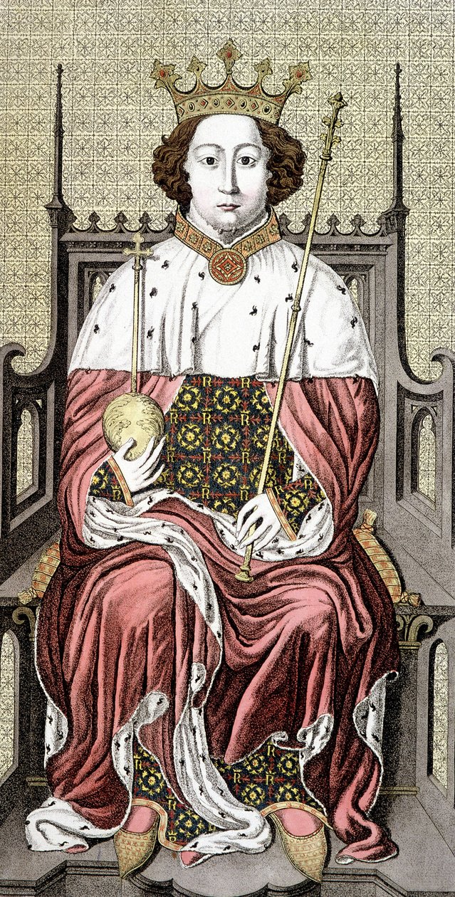 Richard II. (1367-1400). Englannin kuningas. 1700-luvun kaiverrus. tekijältä Unknown artist