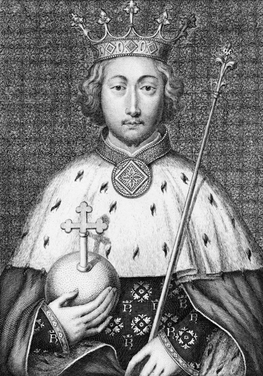 Richard II. (1367-1400) Englannin kuningas. Kaiverrus 1700-luvulta tekijältä Unknown artist