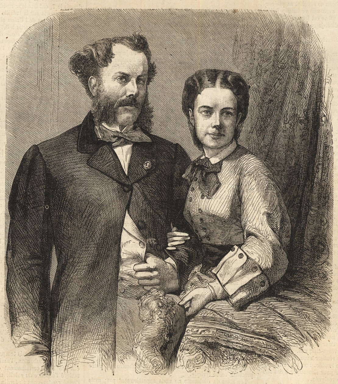 Richard Klemens von Metternich (1829-1895) ja Pauline Metternich (Pauline Clementine Marie Walburge, kreivitär Sandor von Szlavnicza - Metternich-Winneburg zu Beilsteinin prinsessa) (1836-1921) - Vuoden 1864 maineikas universumi tekijältä Unknown artist