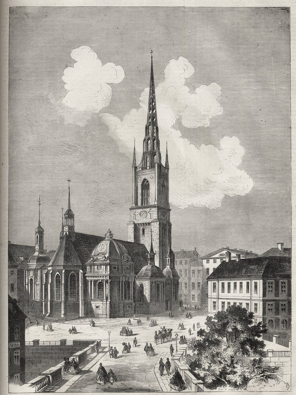 Riddarholmenin kirkko - Riddarholmin kirkko Tukholmassa - 1866 - tekijältä Unknown artist