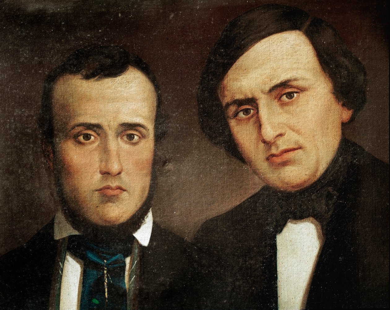 Risorgimento: muotokuva veljistä Attilio Bandierasta (1810-1844) ja Emilio Bandierasta (1819-1844). Anonyymi maalaus. 1800-luvun Rooma, Risorgimento History Institute tekijältä Unknown artist
