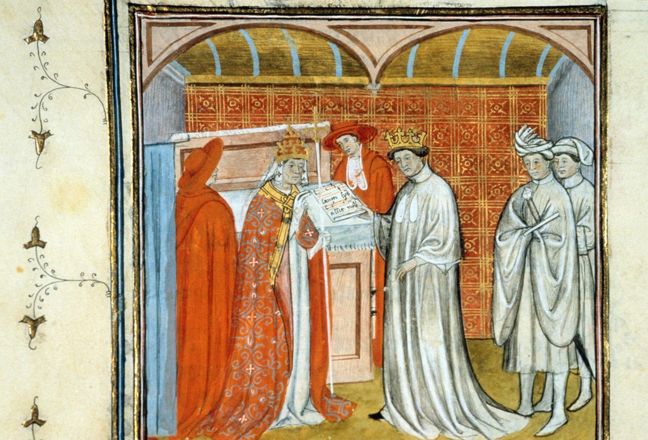 Robert II hurskas (n. 972-1031) - Käsikirjoituksen valaistus keskiajan "" Grands Chronicles of Saint-Denis"" 1300-luvun lopulla (viite 512) tekijältä Unknown artist