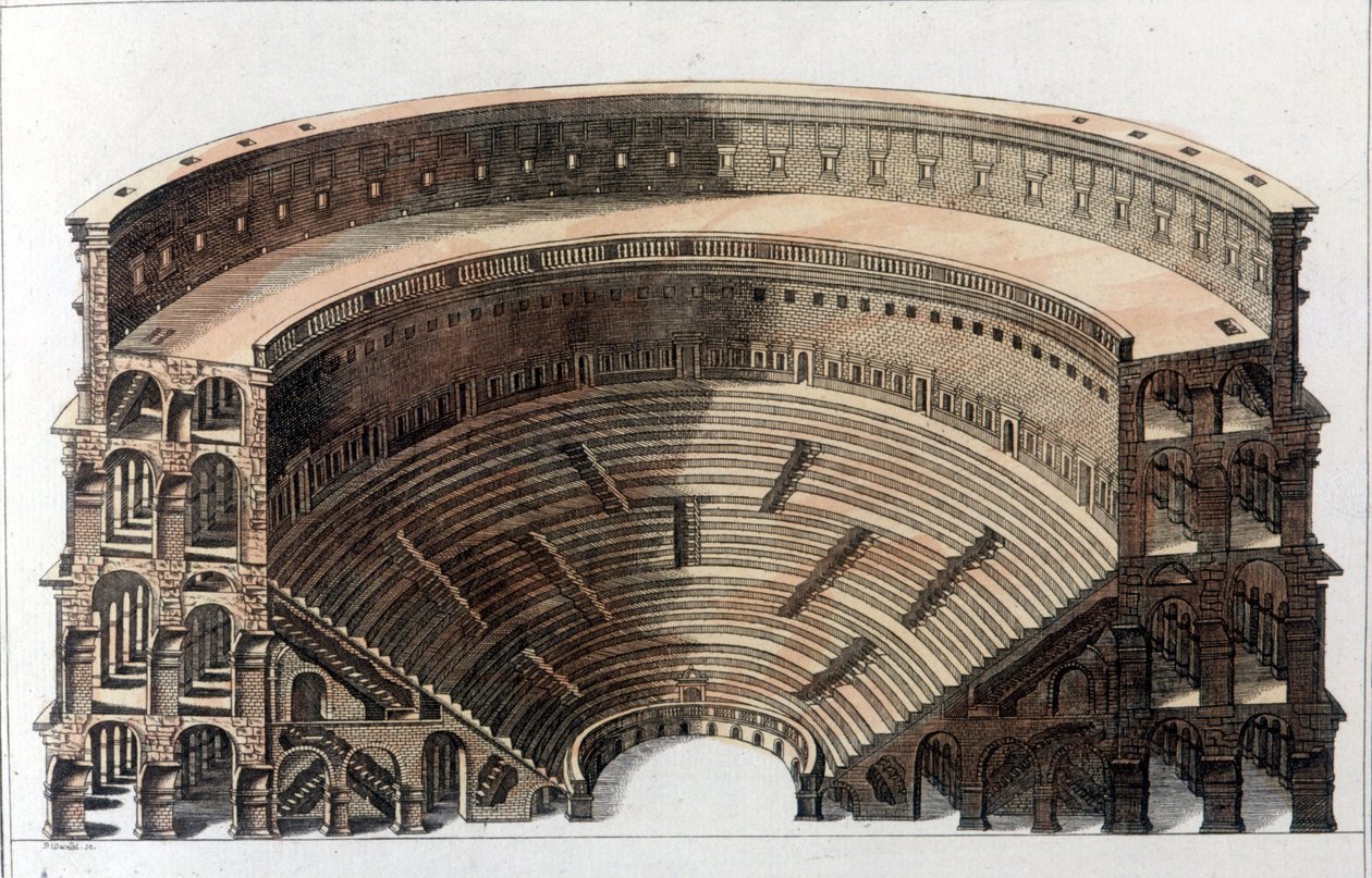Roomalainen teatteri. Kaiverrus 1800-luvun alusta. tekijältä Unknown artist