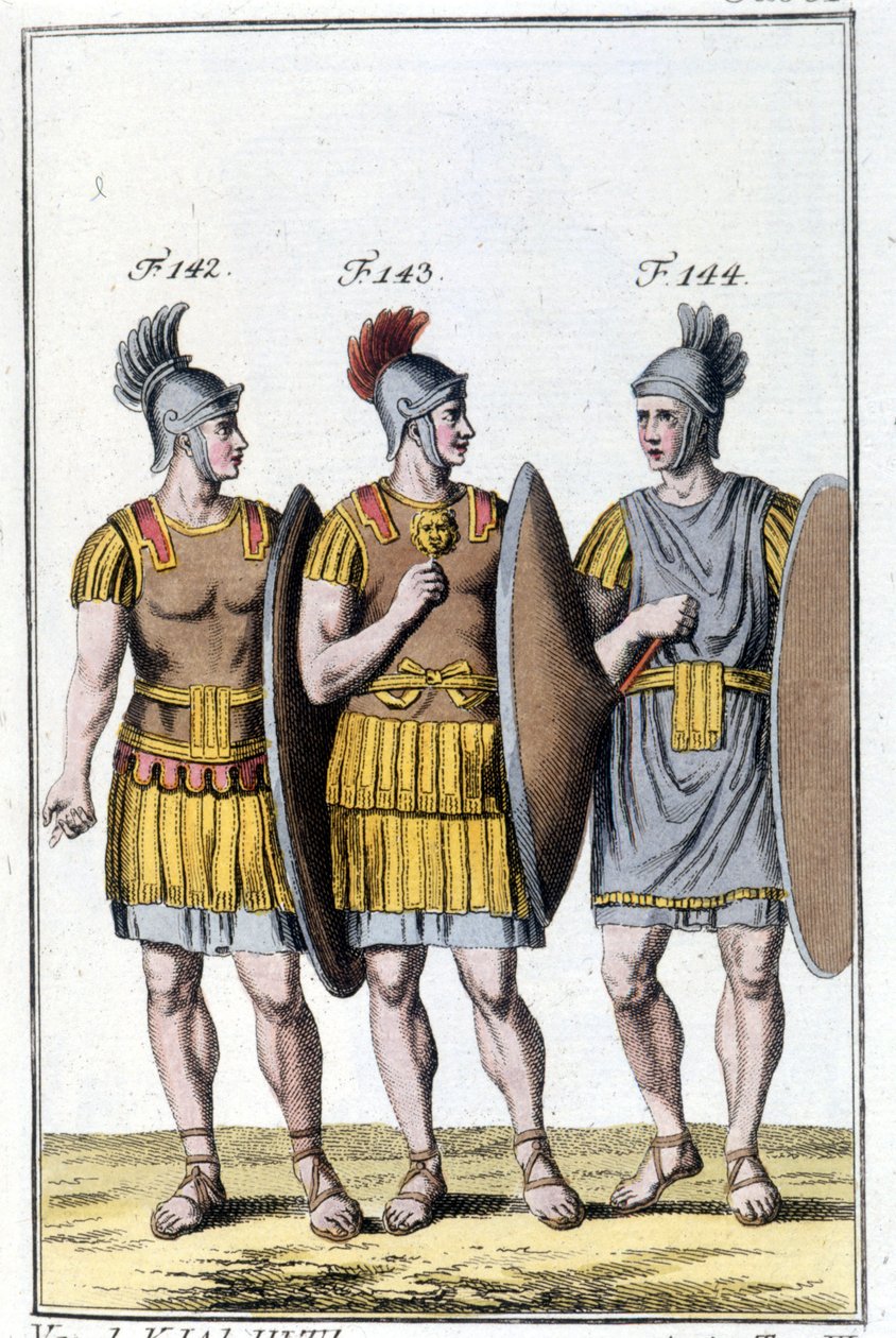 roomalaiset legioonarit. 1800-luvun alun kaiverrus. tekijältä Unknown artist