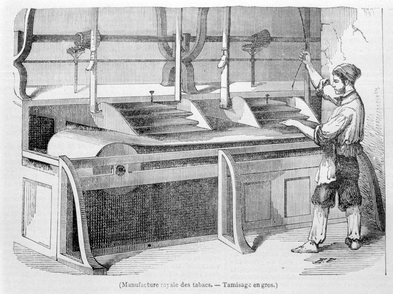 Royal Tobacco Factory: Tupakan tukkumyynti. 1800-luvun kaiverrus. tekijältä Unknown artist