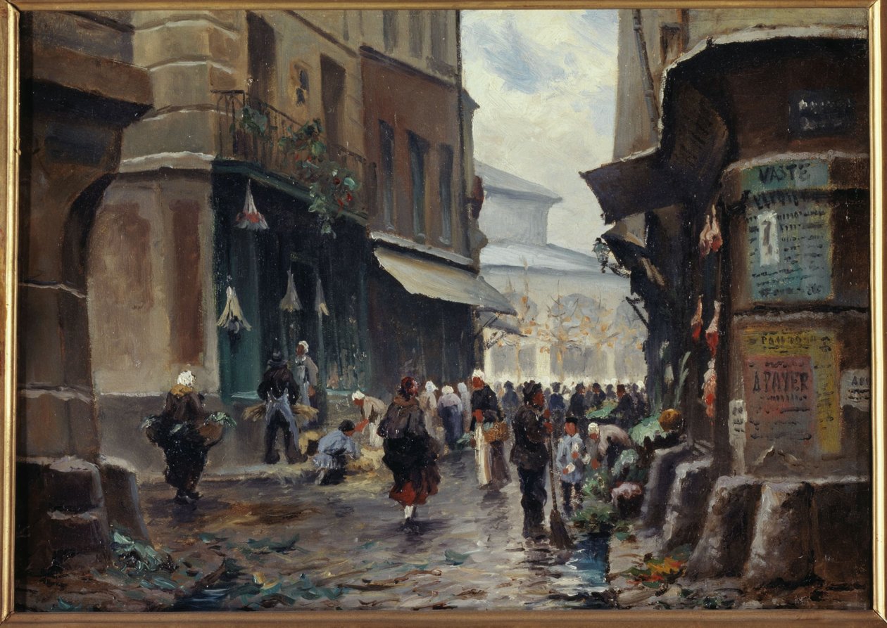 Rue Pirouette, noin 1880, nykyinen 1. arrondissement, vuosien 1875 ja 1885 välillä (maalaus). tekijältä Unknown artist