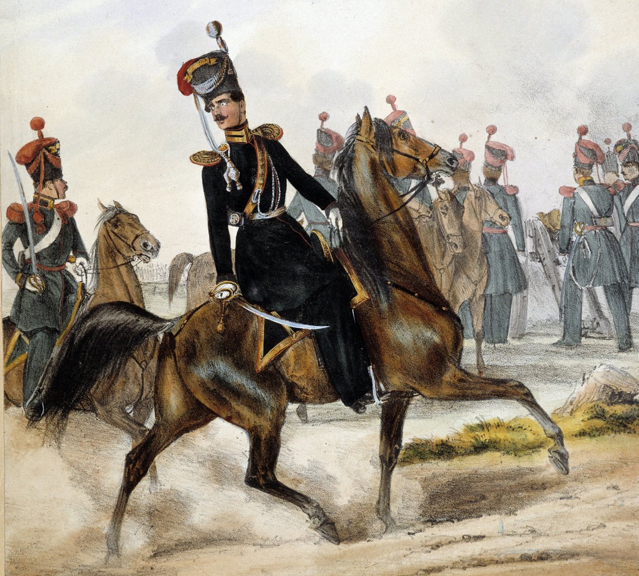 Venäjän kasakat - piirustus, deb. 1800-luvulla tekijältä Unknown artist