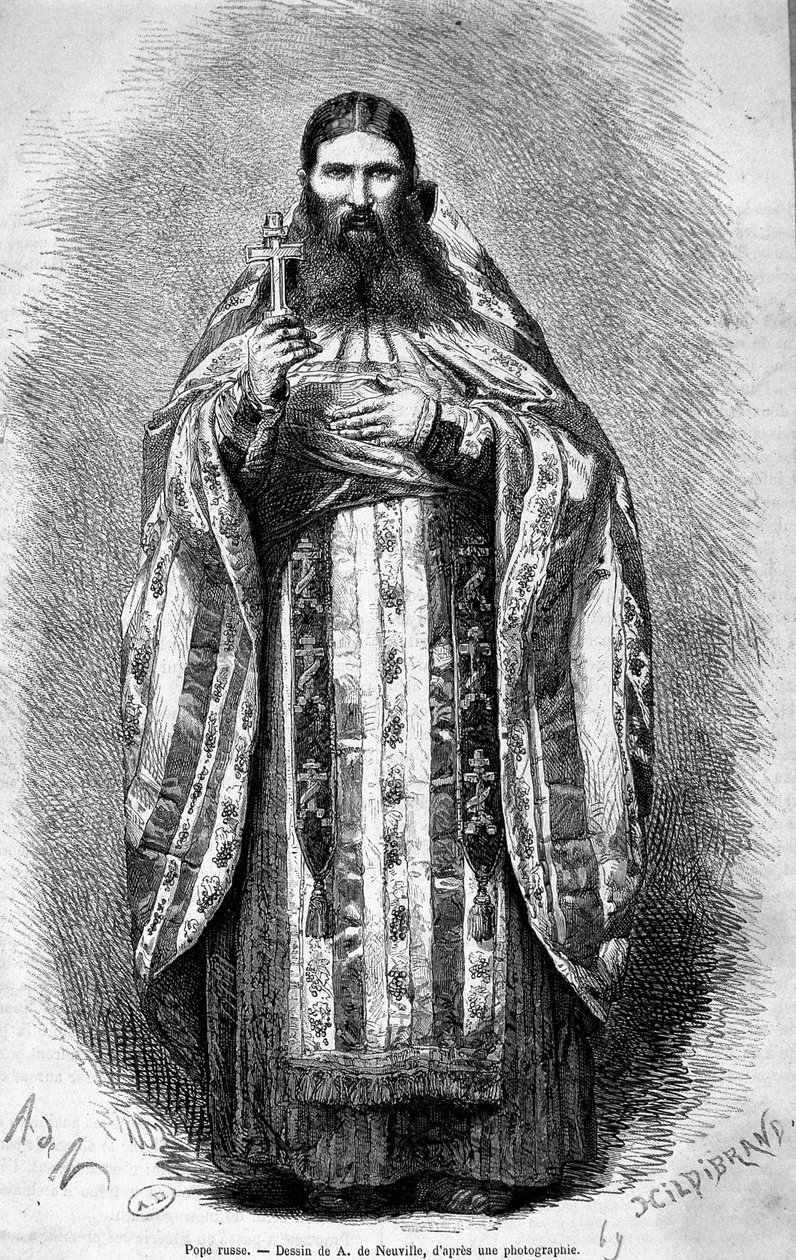 Venäjän paavi, piirustus valokuvasta tekijältä Unknown artist