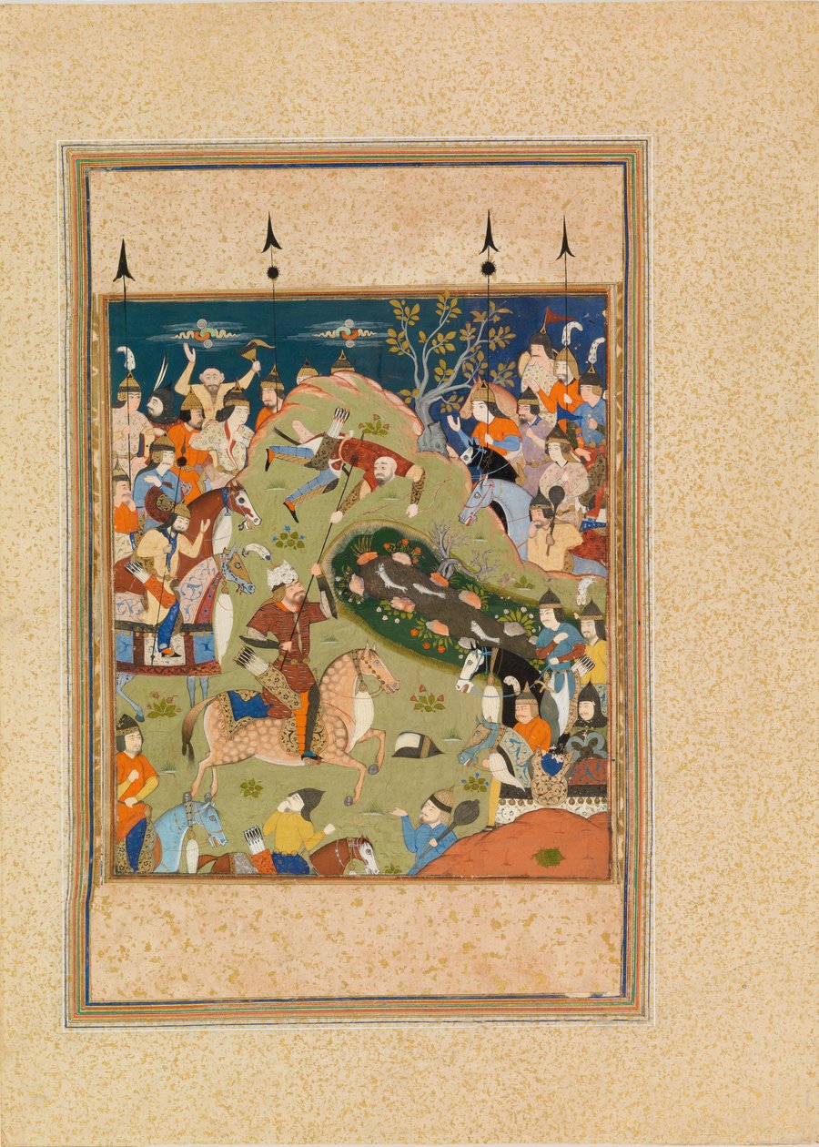 Rustam nostaa Qanunin hevosestaan tekijältä Unknown artist