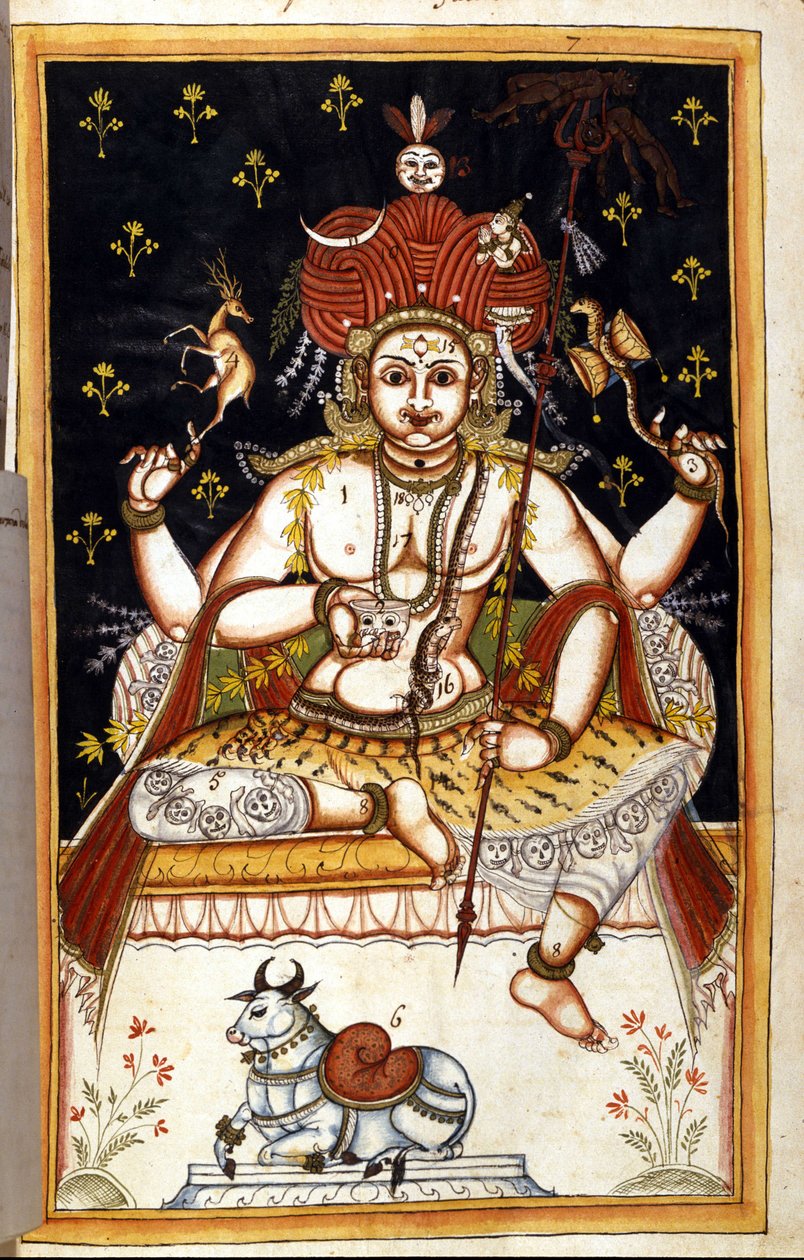 Rutrim, hindujumalaisuus Sivu käsikirjoituksesta (ms.8300) "" History of Mogol"" (Moghul tai Moghol), kirjoittanut Stefano Nivibus Cardeira. 1700-luvulla. Bibloteca marciana, Venetsia tekijältä Unknown artist
